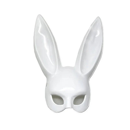 Black and White Rabbit Mask with Long Ears | Bunny Cosplay and Halloween Costume Accessory