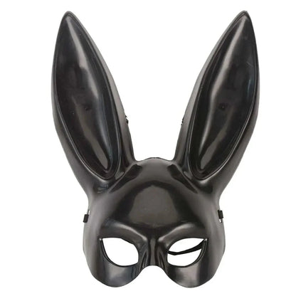 Black and White Rabbit Mask with Long Ears | Bunny Cosplay and Halloween Costume Accessory