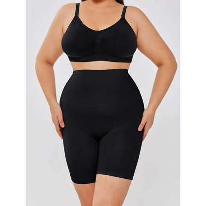 Black Casual Slim Leggings Shapewear Set