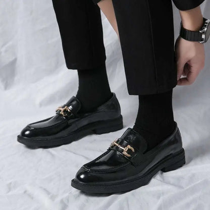 Black Patent Horsebit Loafers Male Fashion Formal Wear