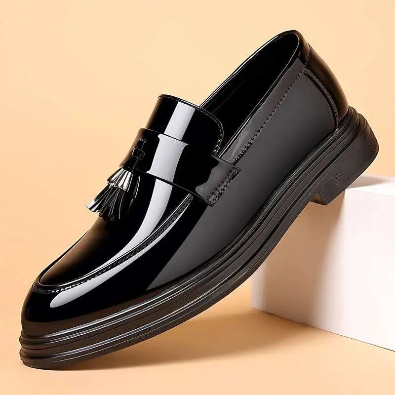 Black Patent Leather Tassel Business Formal Wear Shoes