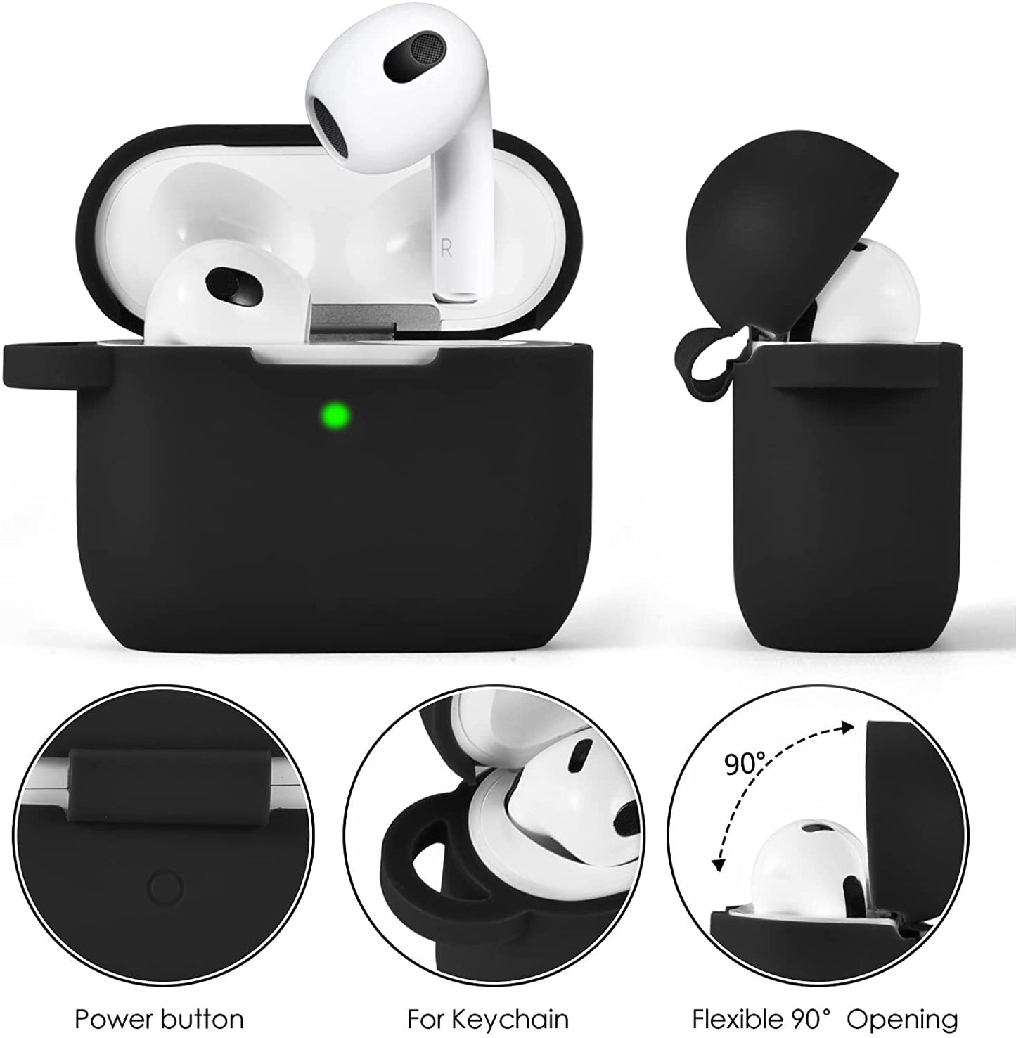 Étui en silicone pour Apple Airpod 3 avec porte-clés