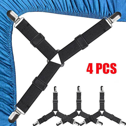 4-Piece Bed Sheet Holder Straps Set for Secure Mattress Fit