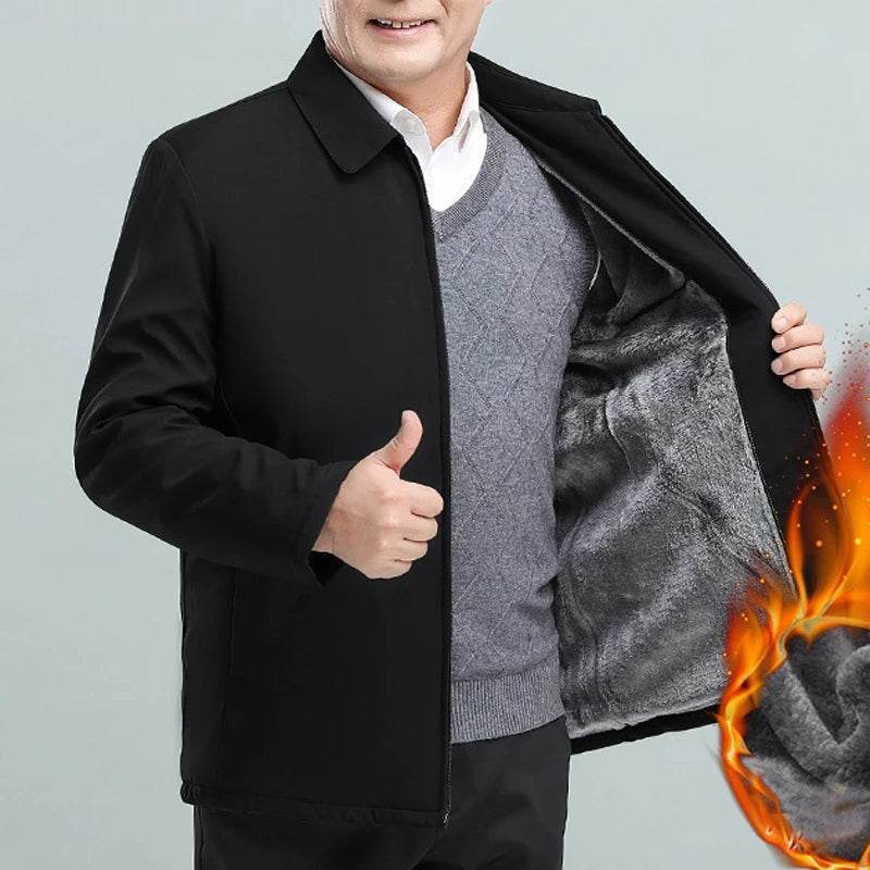 Luxury Men’s Warm Fleece Jacket – Windproof, Rainproof, and Snowproof Overcoat