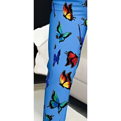 Blue Butterfly Slim Fit Pants