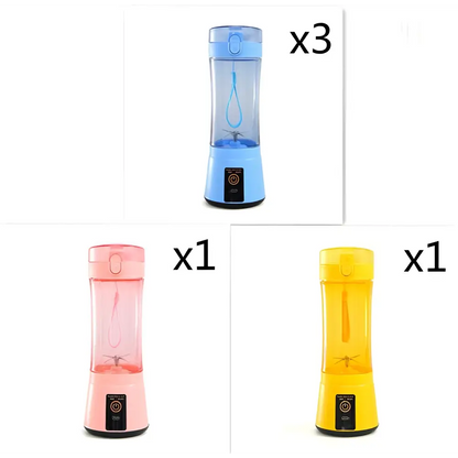 Blue Portable Electric Fruit Juicer USB Rechargeable Mixer