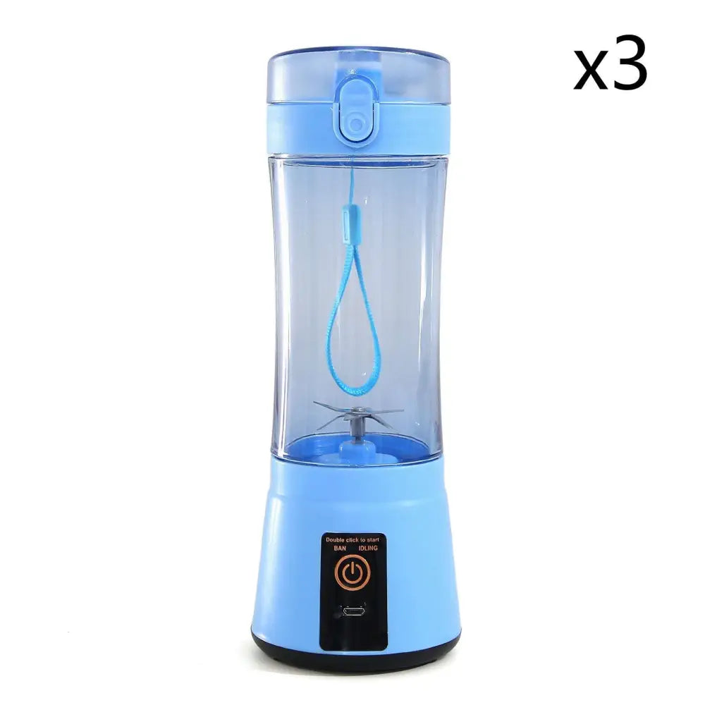Blue Portable Electric Fruit Juicer USB Rechargeable Mixer