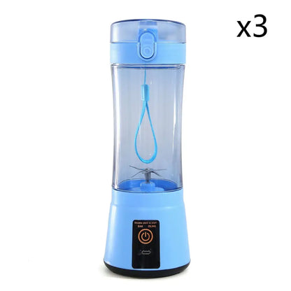Blue Portable Electric Fruit Juicer USB Rechargeable Mixer