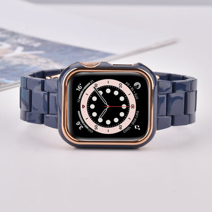 Bracelet en résine avec étui pare-chocs pour Apple Watch 40mm et 44mm