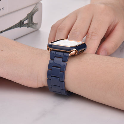 Bracelet en résine avec étui pare-chocs pour Apple Watch 40mm et 44mm