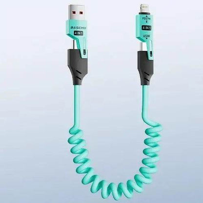 Cable USB de carga rápida de 65W con resorte – Cable duradero de carga veloz (cable USB de 65W)