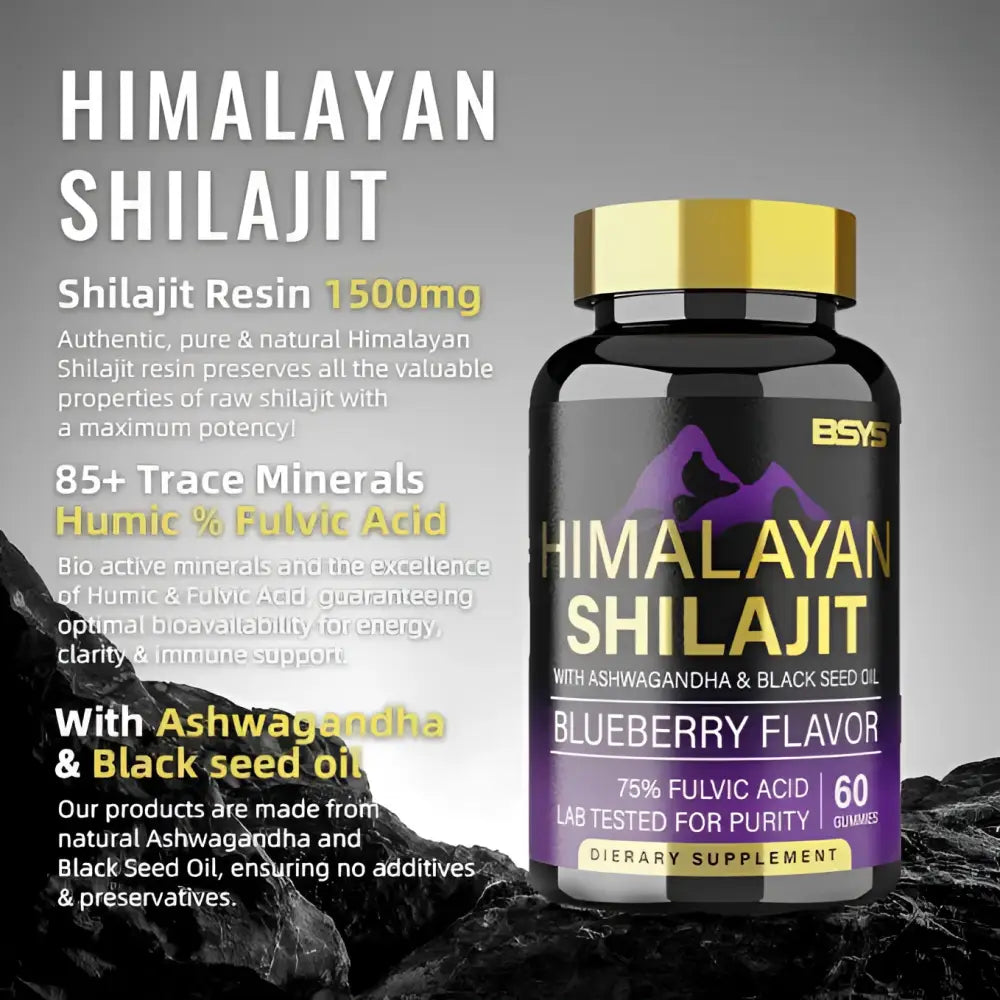 Blueberry Himalayan Shilajit Gummies 60 Count