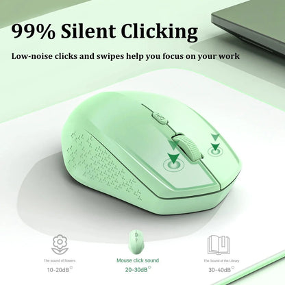 Bluetooth 5.2 + 2.4G Wireless Gaming Mouse – Silent Rechargeable