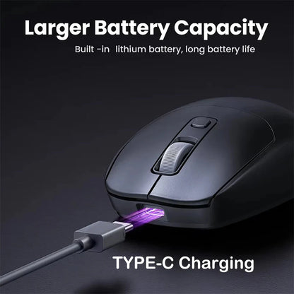 Bluetooth 5.2 + 2.4G Wireless Gaming Mouse – Silent Rechargeable
