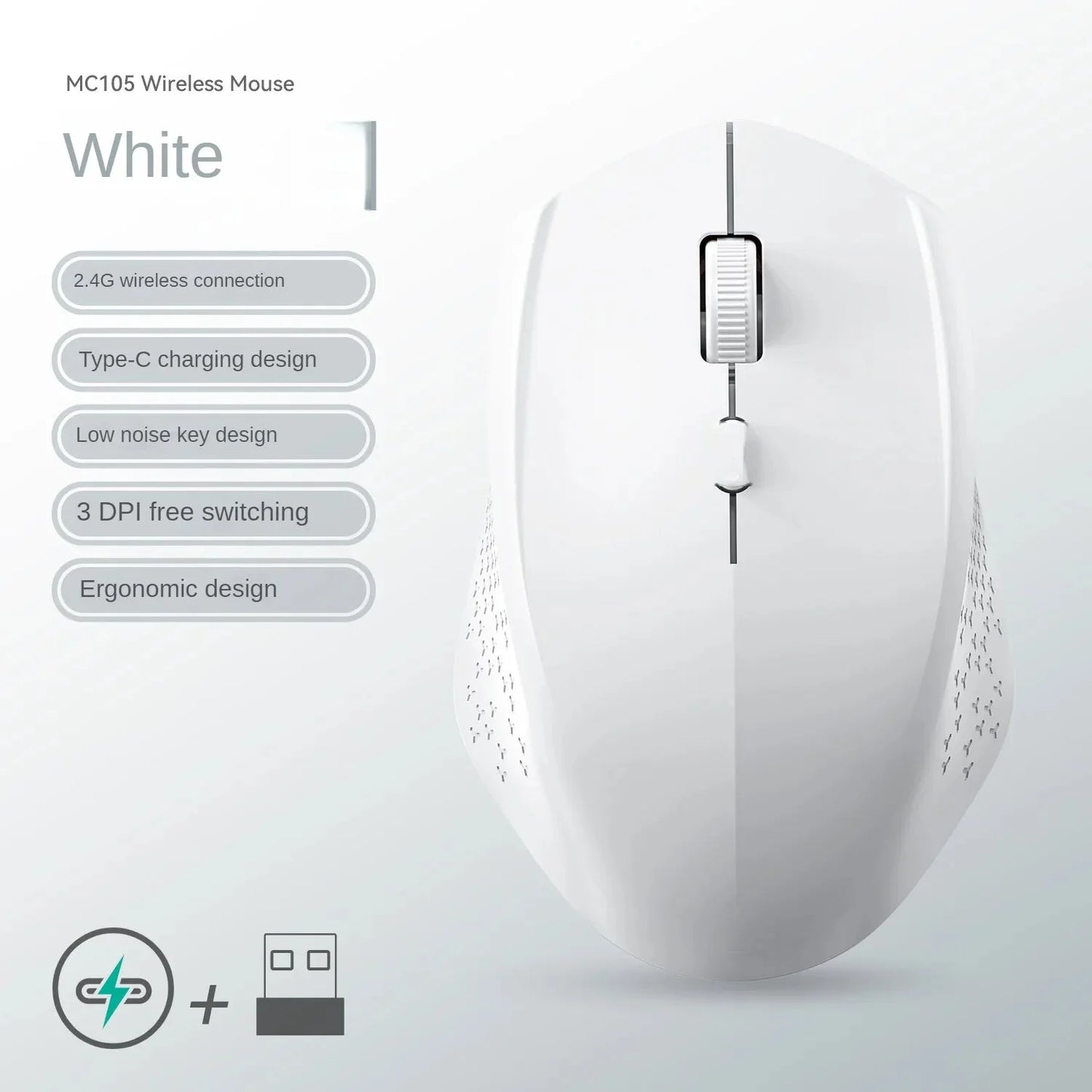 Bluetooth 5.2 + 2.4G Wireless Gaming Mouse – Silent Rechargeable