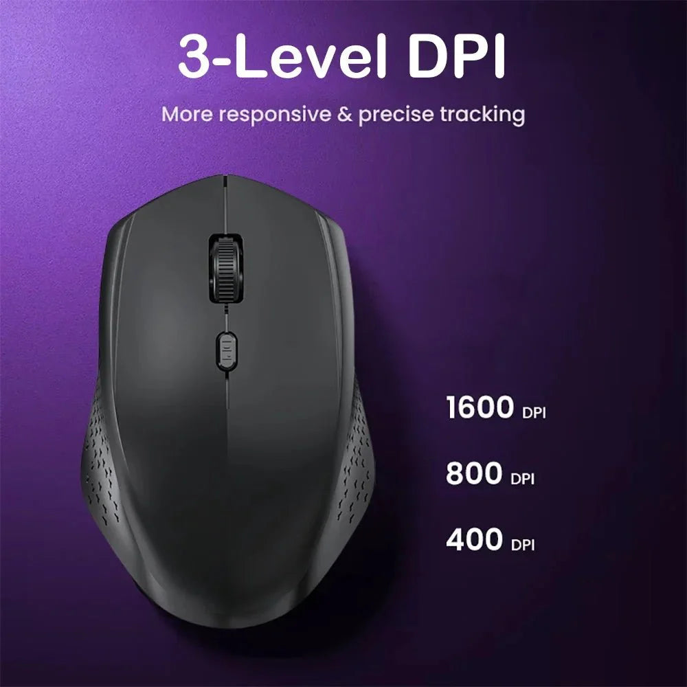 Bluetooth 5.2 + 2.4G Wireless Gaming Mouse – Silent Rechargeable
