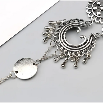 Bohemian Jewelry Antique Silver Flower Foot Chain