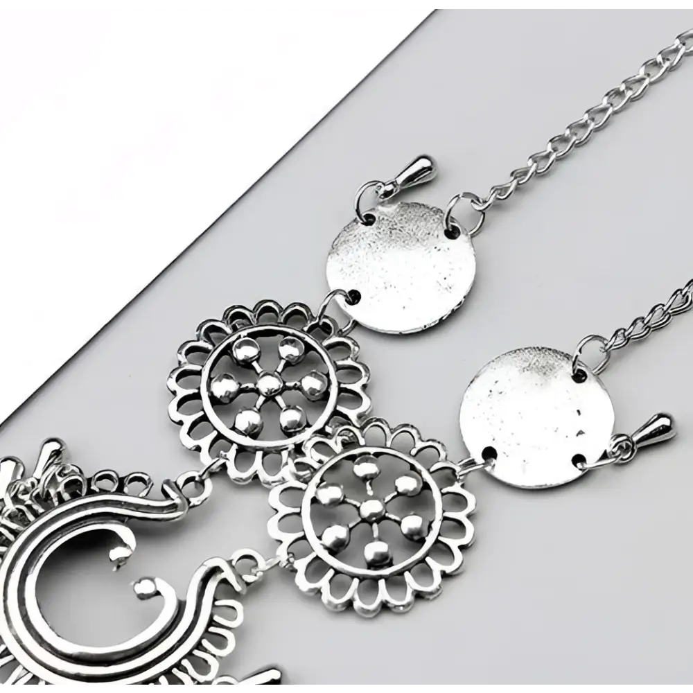 Bohemian Jewelry Antique Silver Flower Foot Chain