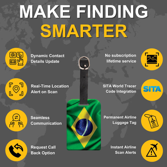 Smart Bag Security Tag - Brazil Flag [Pack 2]
