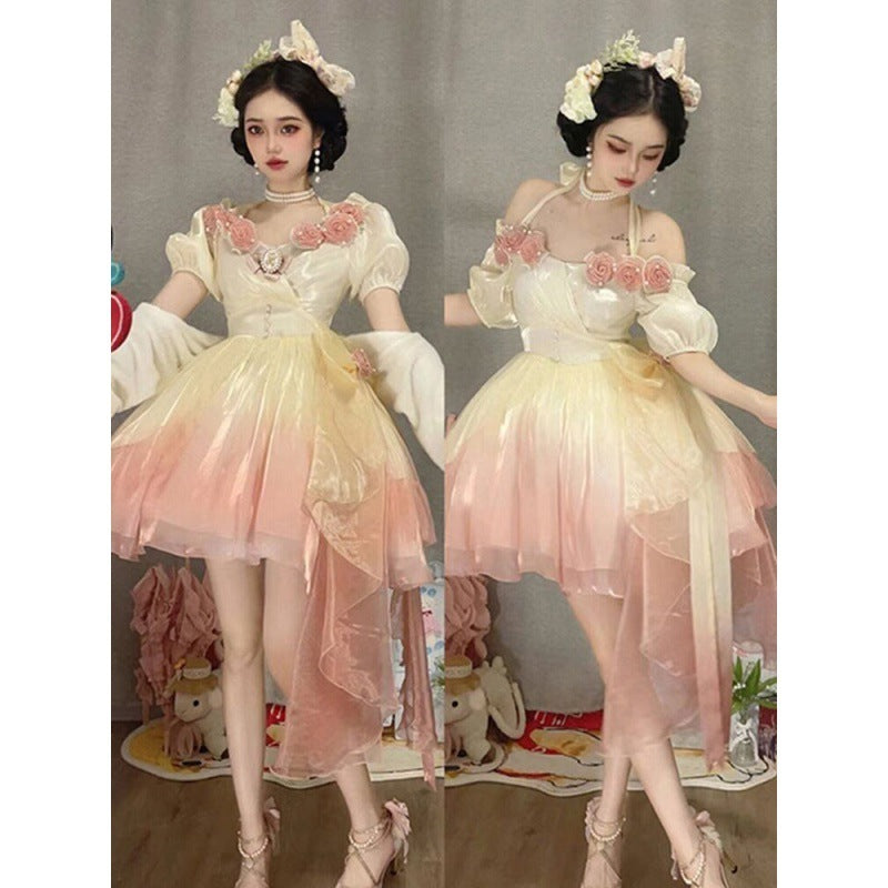 Robe Lolita fleur en trois dimensions sirène douce pour fille