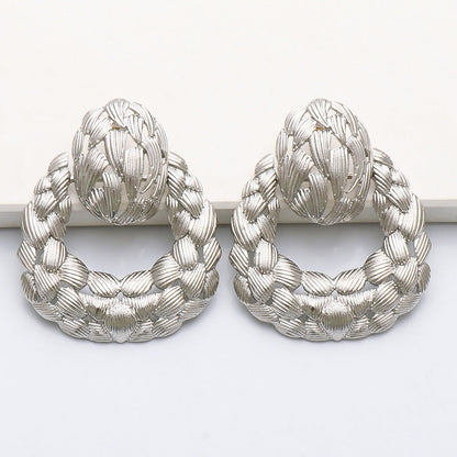 Geometric Hollow Leaf-shaped Earrings Personalized Female Earrings