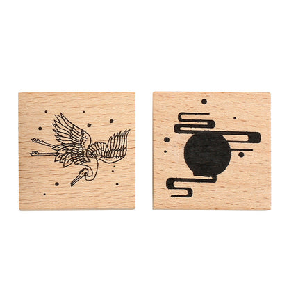 Set de sceaux en bois Mr. Paper, Série Huahegui, Matériel de papeterie pour carnet DIY Impression