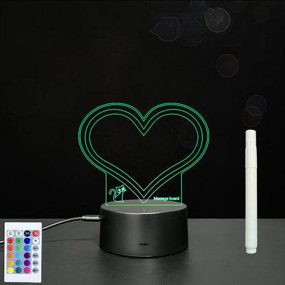 Tableau de messages manuscrits en acrylique 3D avec lumière LED