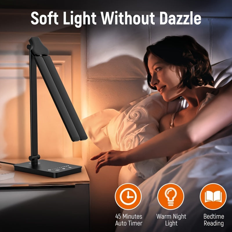 Adjustable LED Desk Lamp – Touch Dimmable Gooseneck Light for Office & Reading