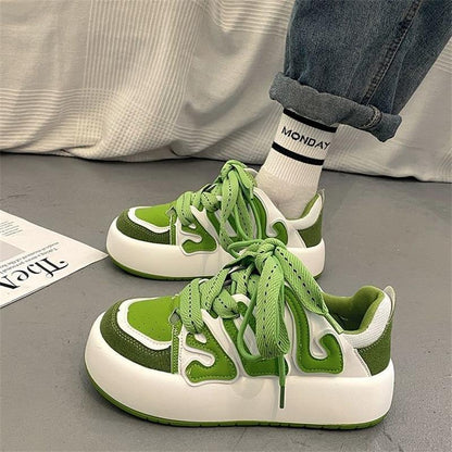 Chaussures de sport décontractées, style rétro rouge, polyvalentes, design montantes, pour la rue