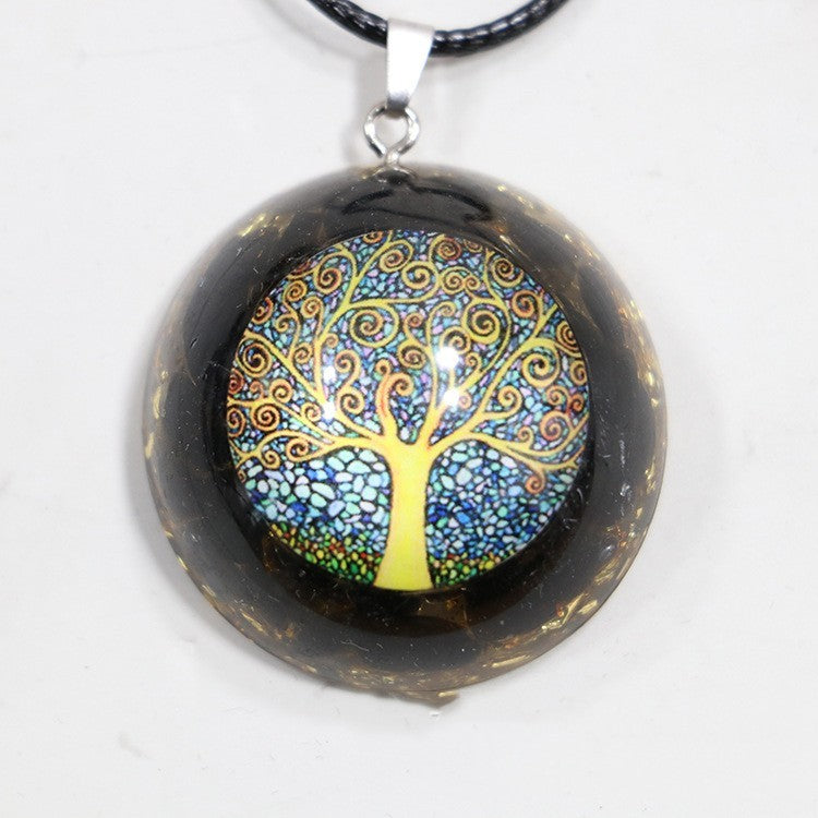 Pendentif personnalisé en gravier de cristal naturel pour hommes et femmes