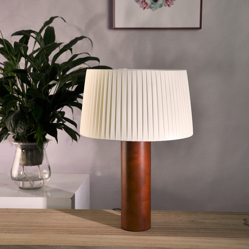 Pleated Table Living Room Study Bedroom Style Style Solid Wood Bedside Lamp