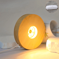 Wooden LED Light Base USB Powered | 6-LED Display Stand for Acrylic, Crystal