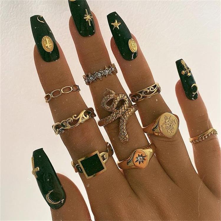 Women's Vintage Water Drop Diamond Ring Suit