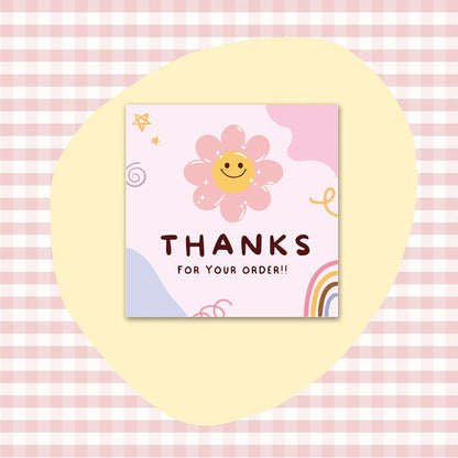 50 PcsPack Square Simple Thank-you Card Coated Paper Business Cards