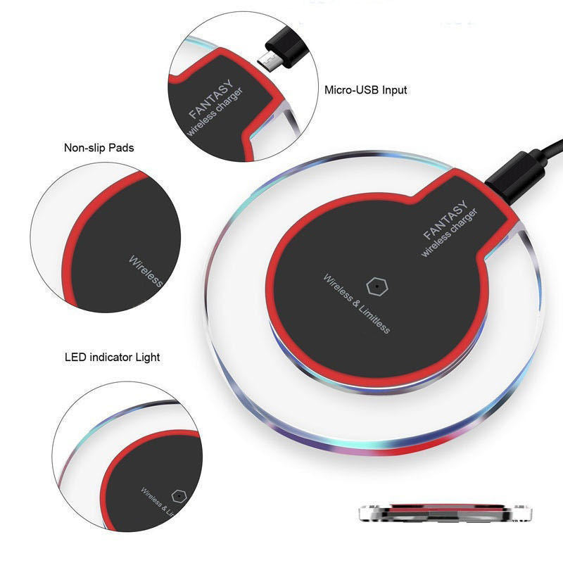 Nouveau chargeur de station de charge sans fil rond en cristal avec récepteur pour A-pple pour Sanxing
