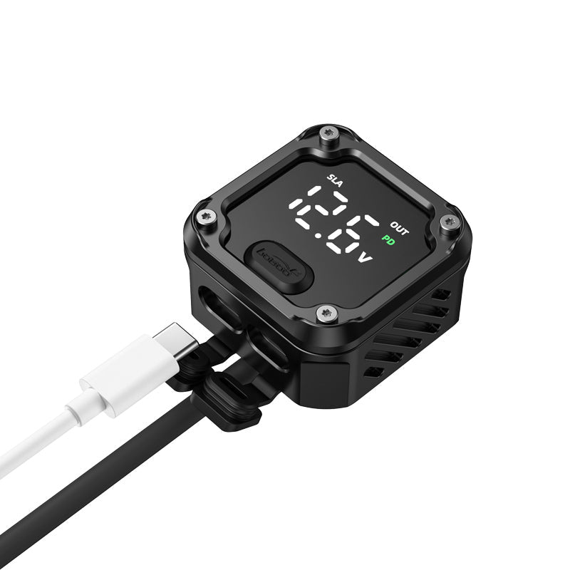 LOBOO C36 Motorcycle Bi-Directional Battery Charger – 100W PD Fast Charge, Real-Time Voltage Display, IP67 Waterproof, Lead-Acid Repair