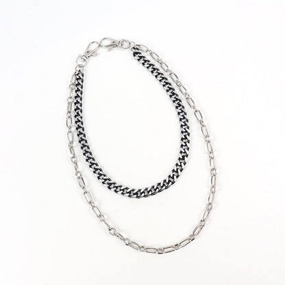 New European And American Punk Style Personality Double Pants Chain Men And Women Black And Silver Mixed Simple Chain Hip-hop Jeans Decoration