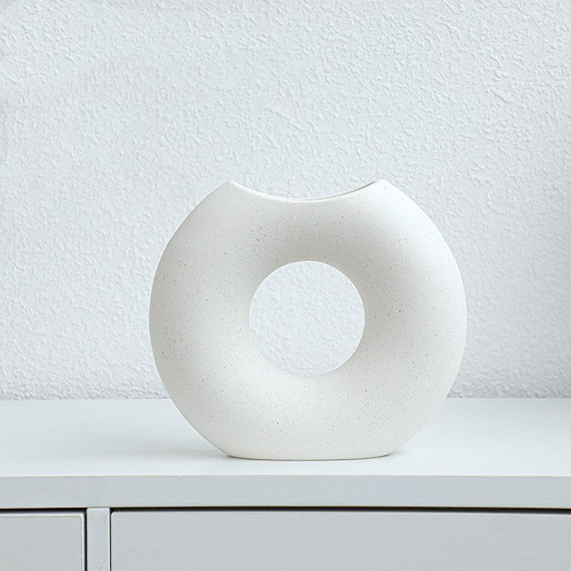 Vase en céramique style nordique, forme demi-cercle, créatif
