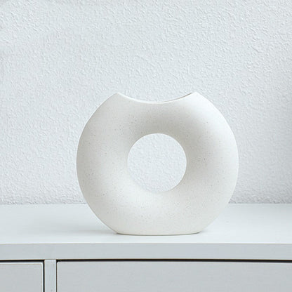 Vase en céramique style nordique, forme demi-cercle, créatif