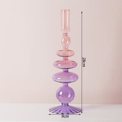 Creative Minimalist Glass Candlestick Vase Artifacts