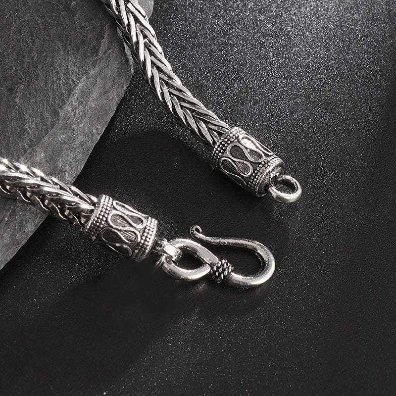 Bracelet personnalisé de style rétro en acier inoxydable pour hommes