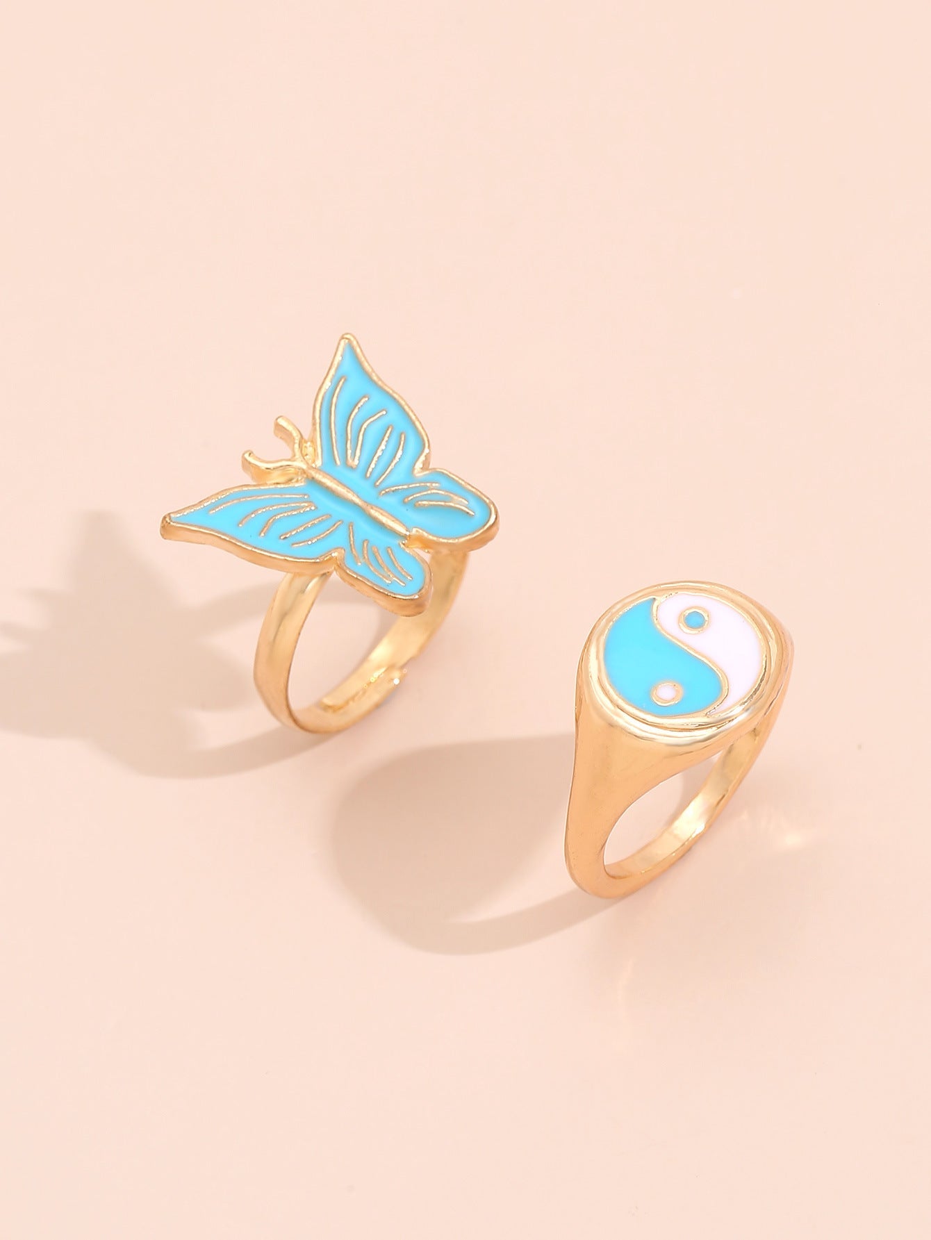 Anillo de señora personalizado, colorido, mariposa, chisme, nueva combinación