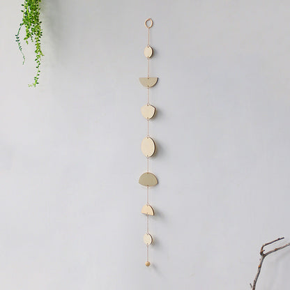 Star And Moon Wood Chip Pendant Bohemian Wall Decoration