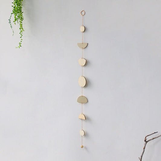 Star And Moon Wood Chip Pendant Bohemian Wall Decoration