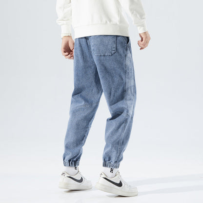 Vaqueros para hombre estilo japonés, ropa de trabajo, tallas grandes, tipo bombacho