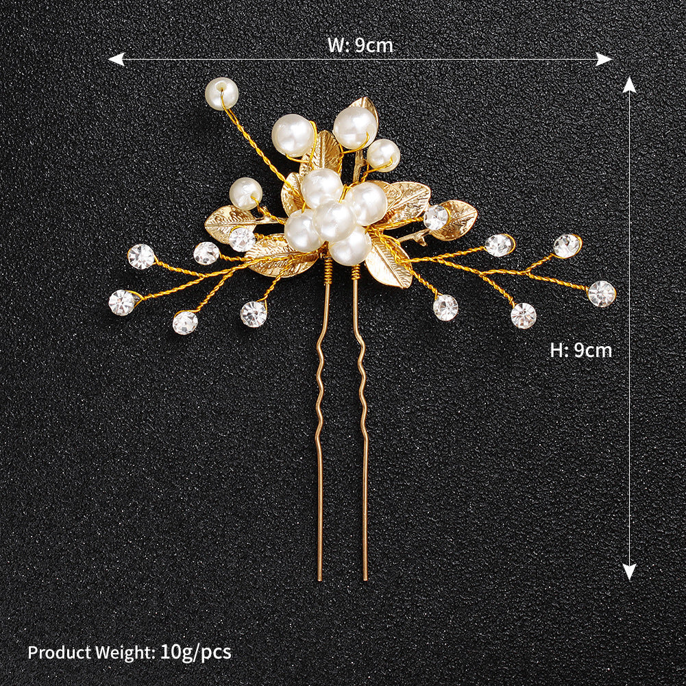 Coiffe de mariée bijoux faits main perle en forme de U fleur de tête épingle à cheveux