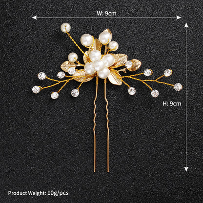 Coiffe de mariée bijoux faits main perle en forme de U fleur de tête épingle à cheveux