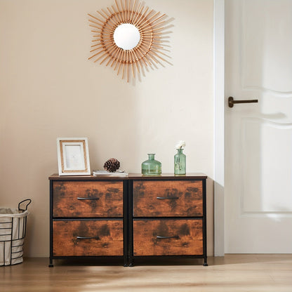 Set of 2 Nightstands with Drawers, Small End Tables with Storage for Bedroom & Office