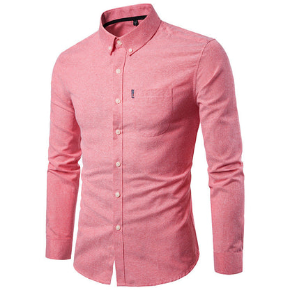 NAVY BLUE  New All Season Plus Size Oxford Shirt Men's long sleeve Shirt