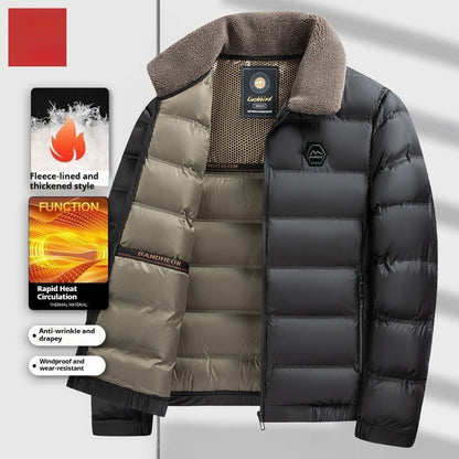 Men's Winter Business Casual Lapels Fur Collar Coat